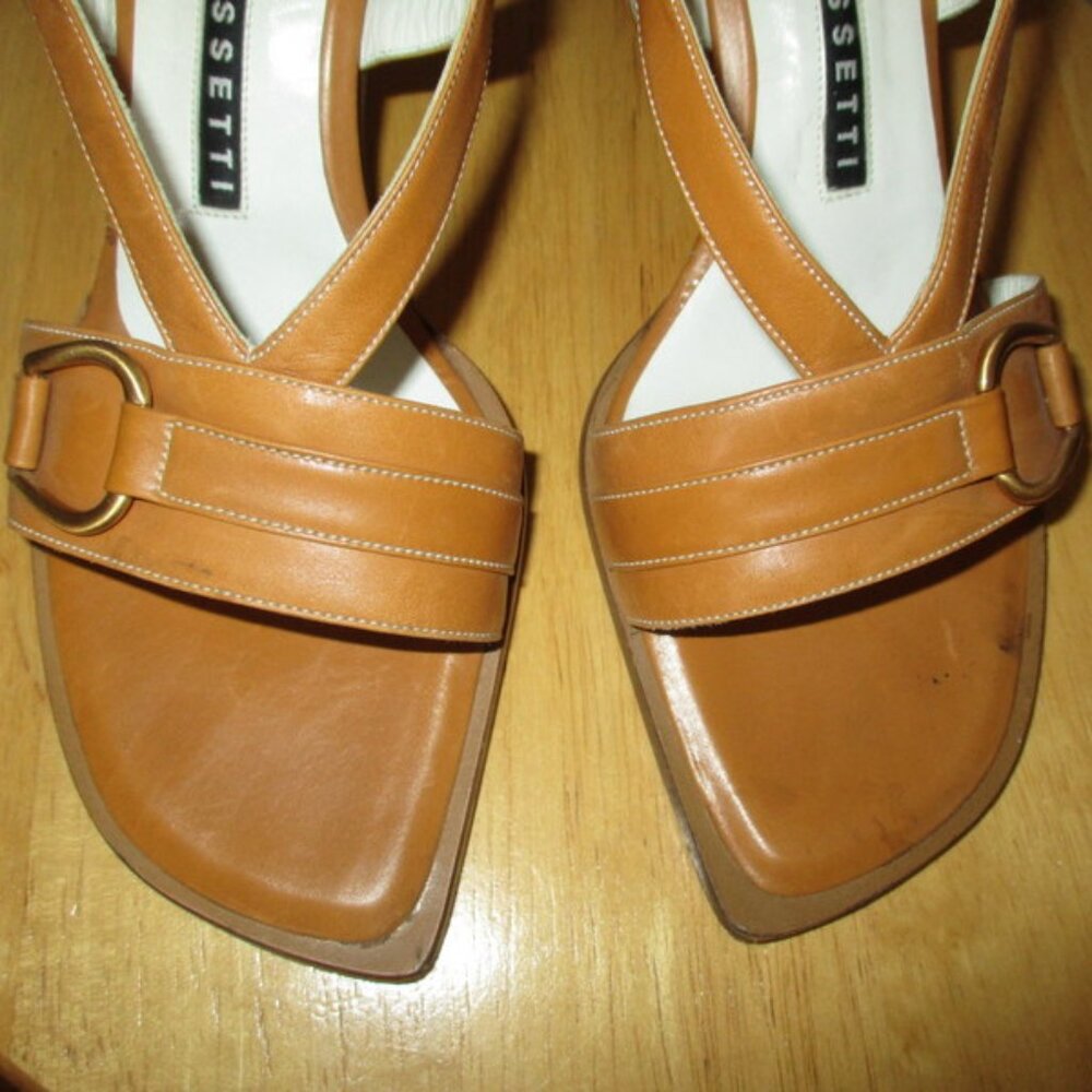 FRATELLI ROSSETTI Tan Sling Back Heels - Picture 5 of 7